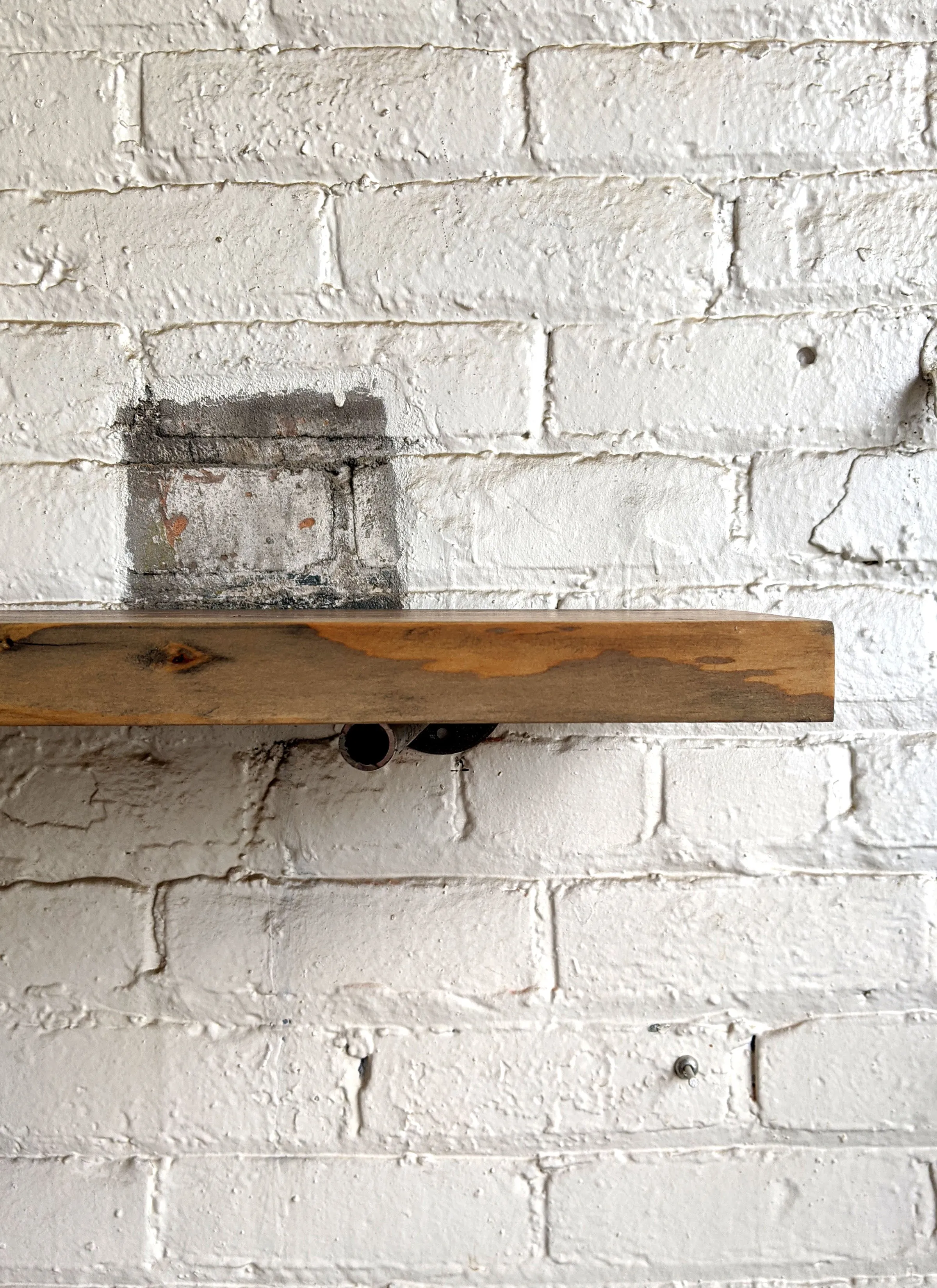 Weathered Gray Reclaimed Wood Shelf