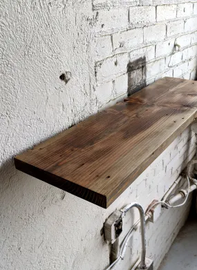 Weathered Gray Reclaimed Wood Shelf