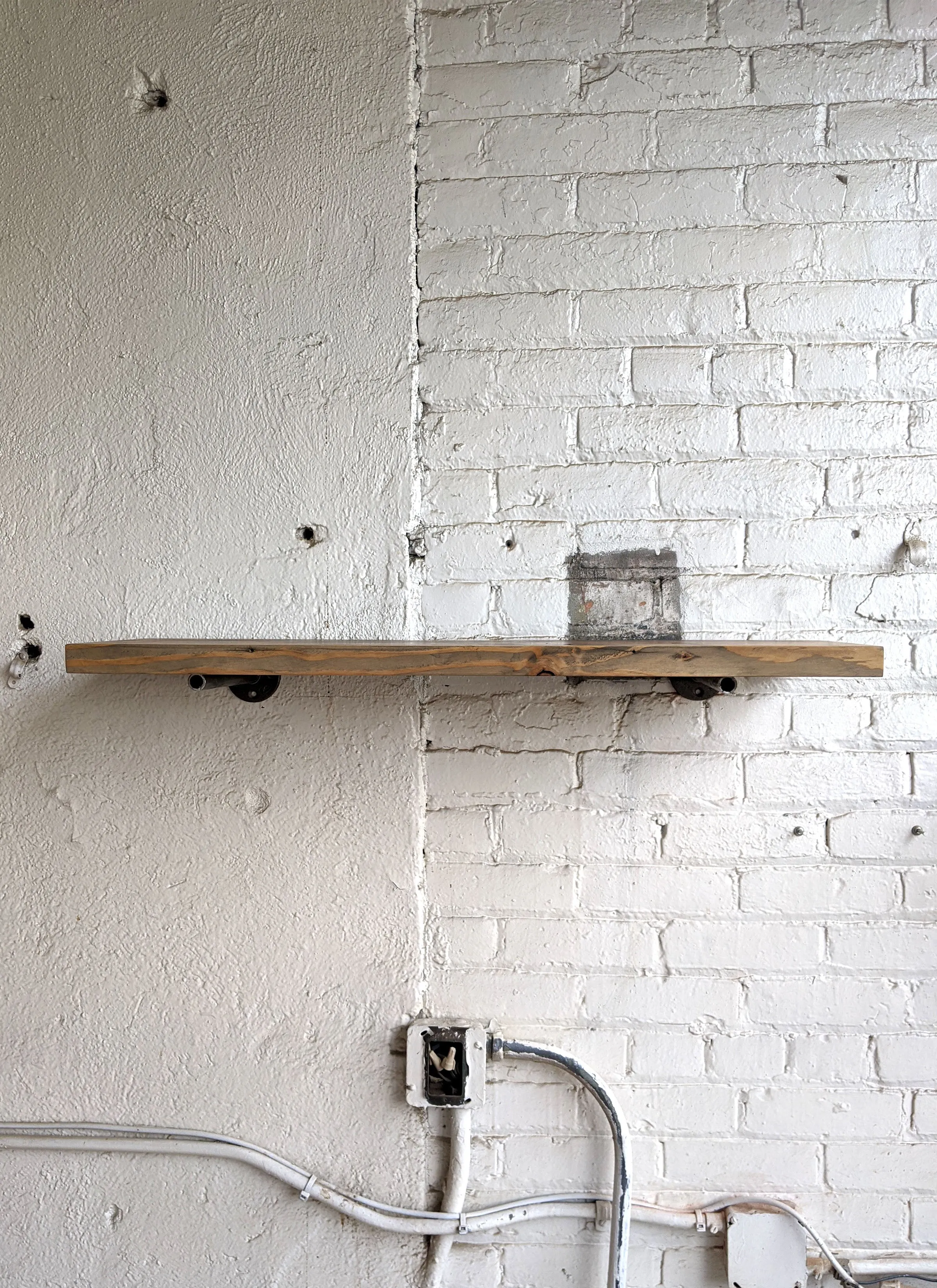 Weathered Gray Reclaimed Wood Shelf