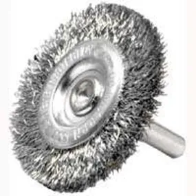 Weiler 36411 Wire Wheel Brush, 2 in Dia, 1/4 in Arbor/Shank, Steel Bristle :EA: QUANTITY: 1