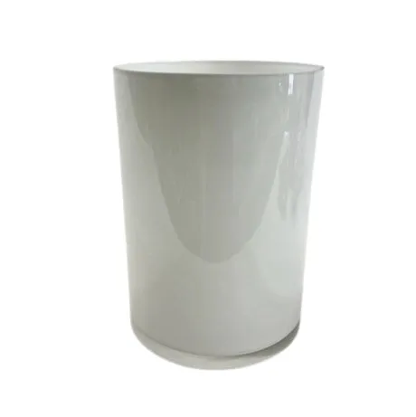 White Glass Cylinder Vase - Large
