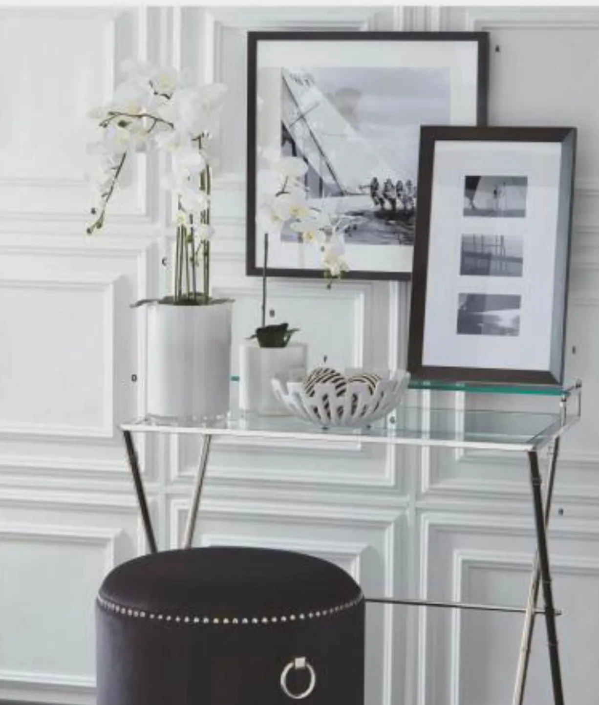White Glass Cylinder Vase - Small